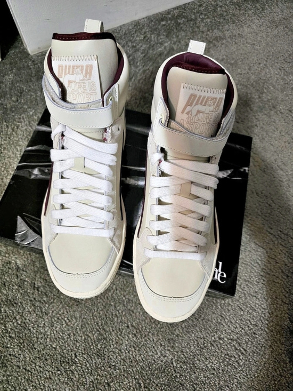 Puma x June Ambrose: Ralph Sampson Mid in Whisper White - Aubergine NIB - Picture 3 of 12